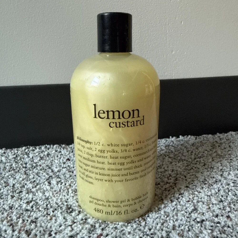 New Philosophy Lemon Custard 3 In 1 Shampoo Shower Gel & Bubble Bath 16 Oz